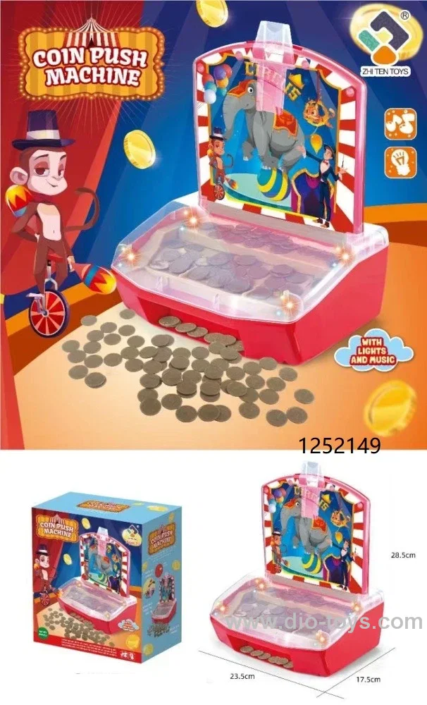 Circus Coin Push Machine with Lighting & sound in color box