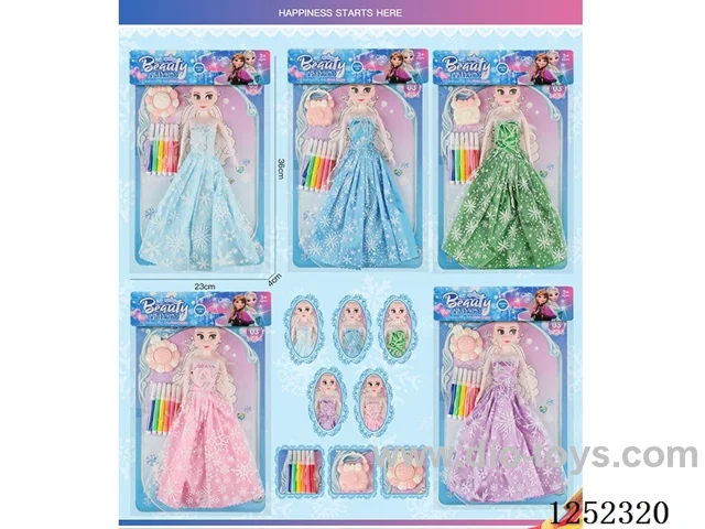 11.5 inch Barbie set 5 models + Colour Pencil Accessories