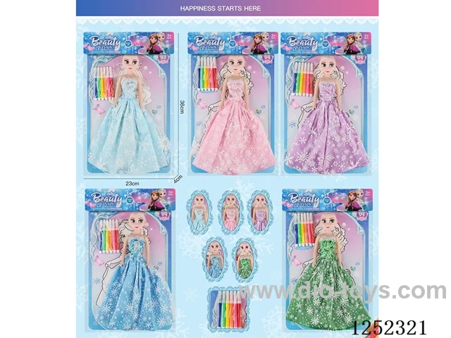 11.5 inch Barbie set 5 models + Colour Pencil Accessories