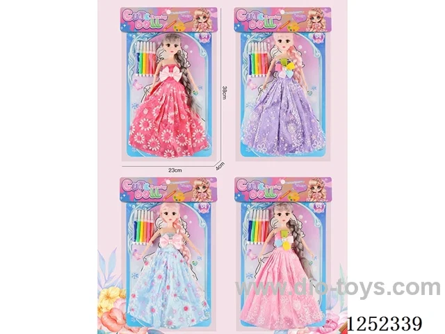 11.5 inch Barbie set 4 models + Colour Pencil Accessories