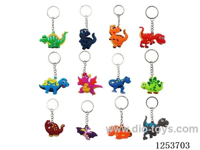 PVC - Jurassic dinosaur keychain (iron ring)