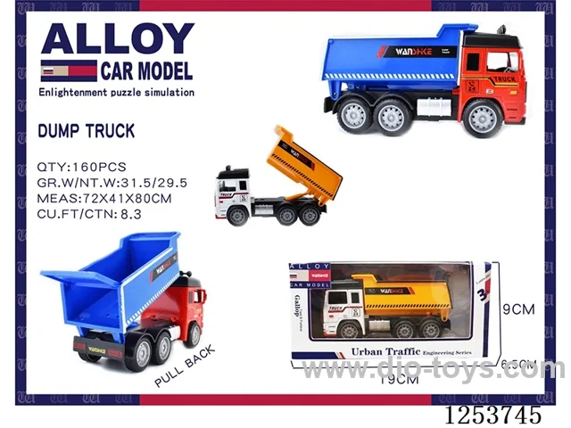 pull back alloy engineering Dump Truck 2 Colours Mix