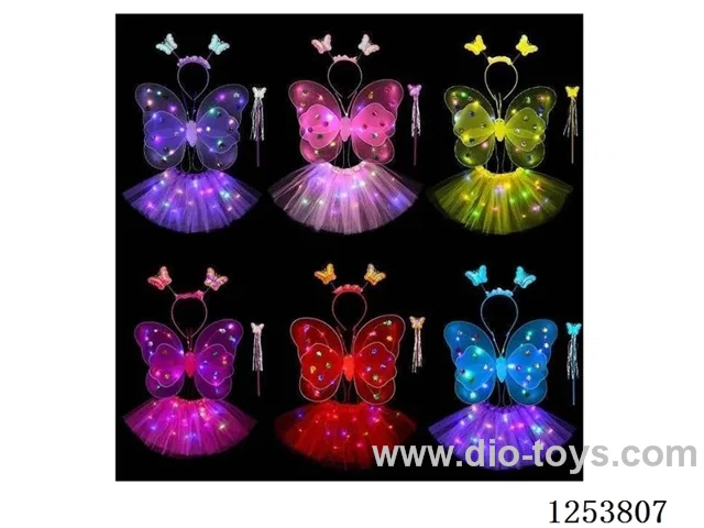 Double layer luminous butterfly wings (skirt with lights)4PCS