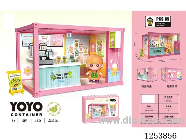 Container milk tea shop with light Included battery