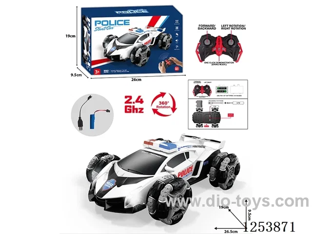 2.4G 1:16 5ch RC stunt car with light included battery