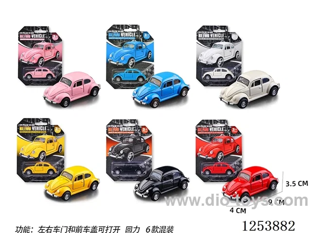6 mixed 1:60 pull back alloy car