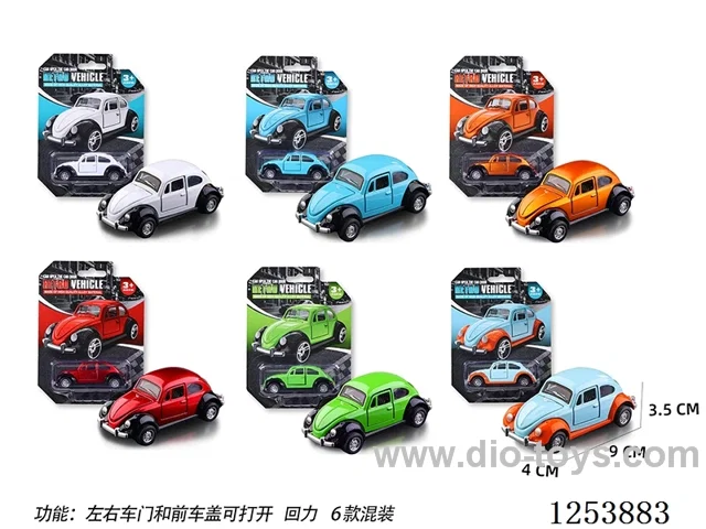 6 mixed 1:60 pull back alloy car