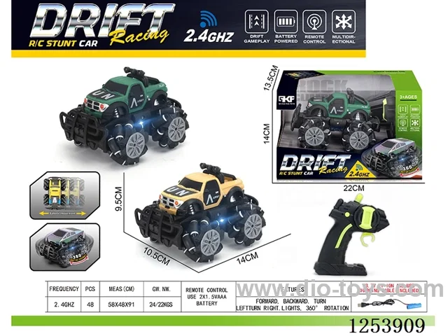 2.4G rc stunt car with light included battery