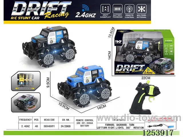 2.4G rc stunt car with light included battery
