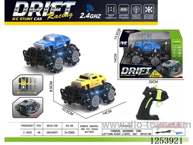 2.4G rc stunt car with light included battery