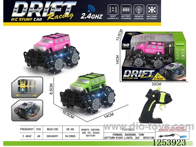 2.4G rc stunt car with light included battery