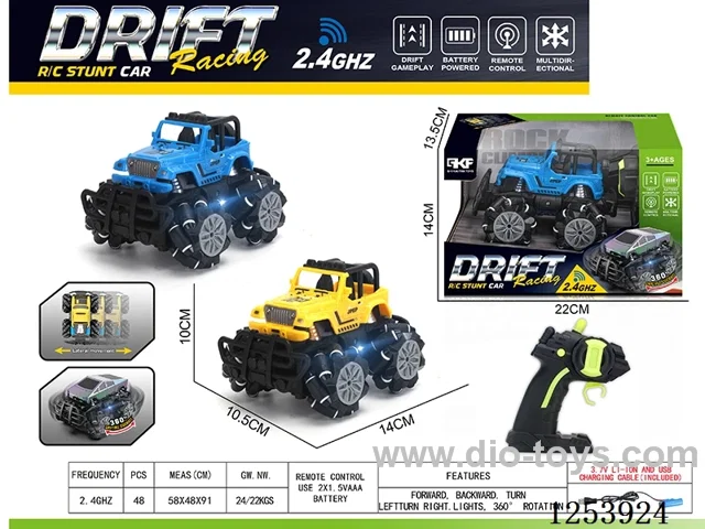 2.4G rc stunt car with light included battery