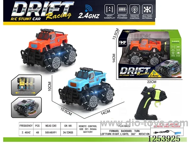 2.4G rc stunt car with light included battery