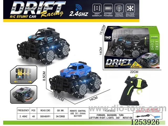 2.4G rc stunt car with light included battery