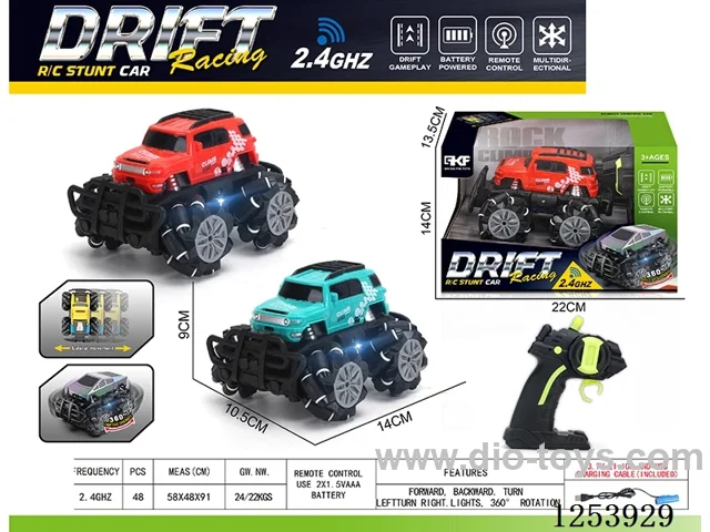 2.4G rc stunt car with light included battery