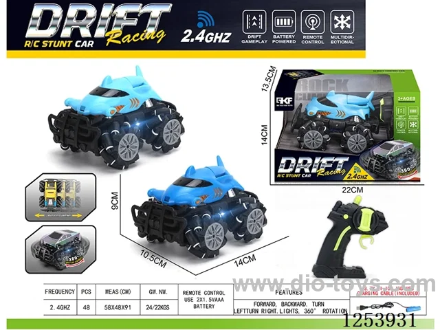 2.4G rc stunt car with light included battery