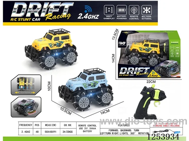 2.4G rc stunt car with light included battery