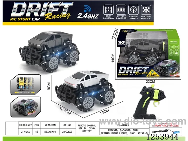 2.4G rc stunt car with light included battery