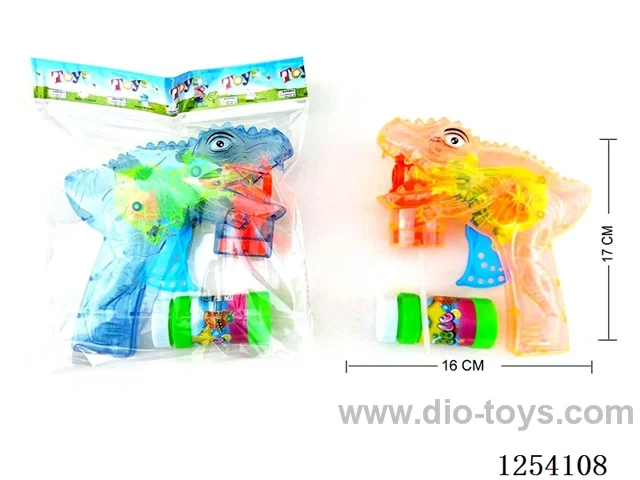 Dinosaur Self-priming Inertia Bubble Gun with Lights 2 colors