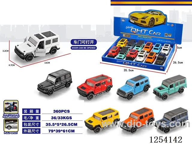 1:36 pull back alloy car 4 types 4 colours mixed 12PCS