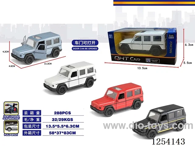 1:36 pull back alloy car 6 colours mixed