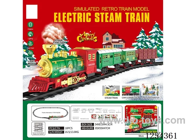 Classic Steam Electric Railway Train (Christmas model) W L/M/spray/songs not included battery