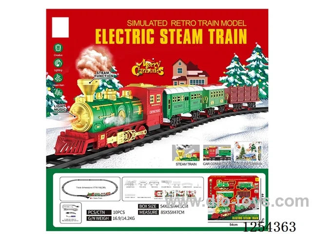 Classic Steam Charging Railway Train (Christmas model) W L/M/spray/songs included battery