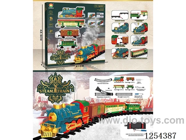 Classic Steam Charging Railway Train (Christmas model) W L/M/spray/songs included battery