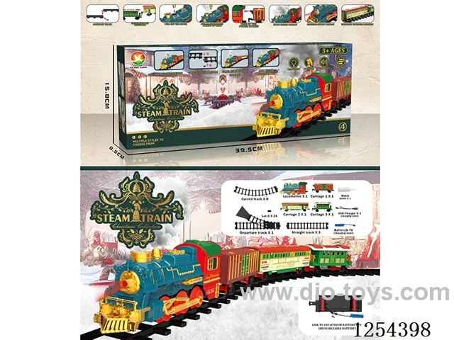 Classic Steam Charging Railway Train (Christmas model) W L/M/spray/songs included battery