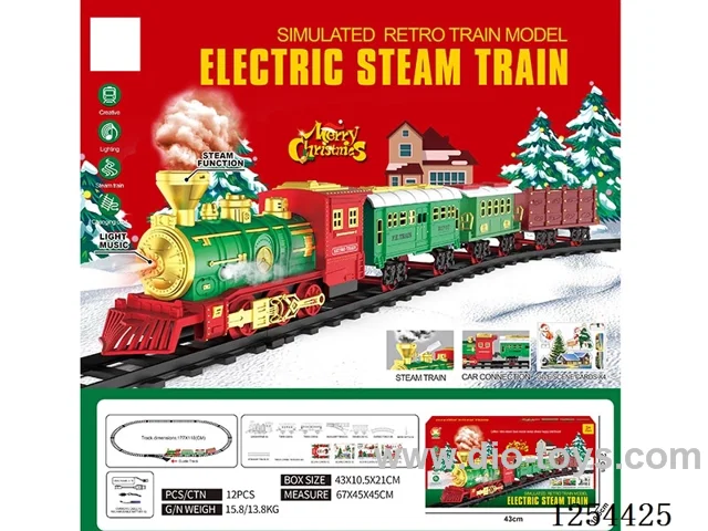 Classic Steam Charging Railway Train (Christmas model) W L/M/spray/songs included battery