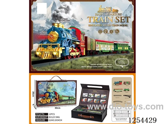 Classic Steam Electric Railway Train (Christmas model) W L/M/spray/songs not included battery