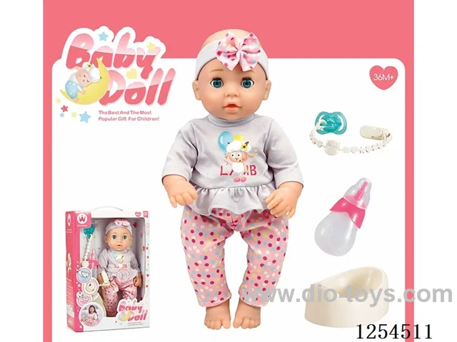 12 inch drinking and peeing doll + accessories ( vinyl head hands and feet / body blowing / with IC,24 sound ) included battery