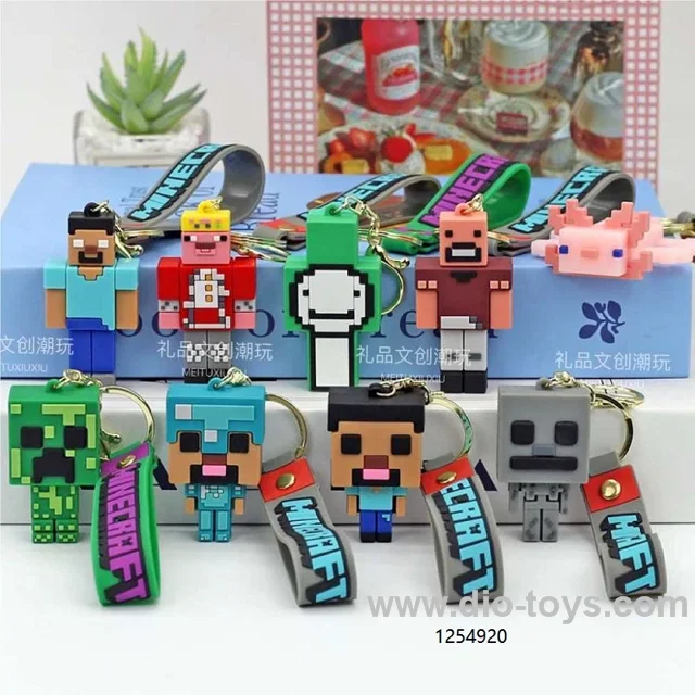 PVC  My World block  Figure with Keychain in opp bag