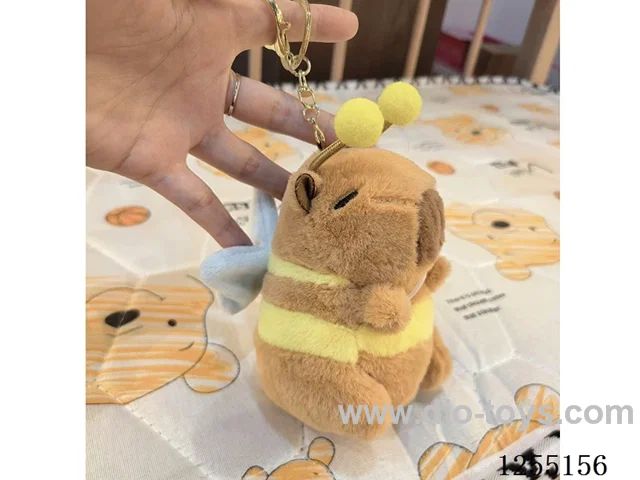 Bee Capybara (Metal Keychain)