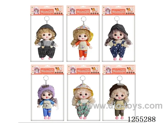 【English】6-inch (15cm) 13-joint doll + keyring assorted styles