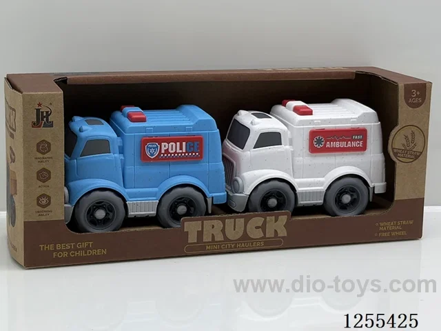 Mini straw cartoon car 2PCS