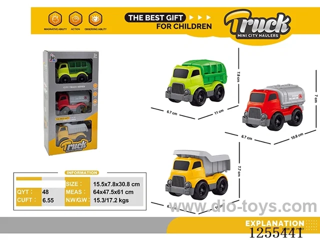 Mini cartoon car 3PCS