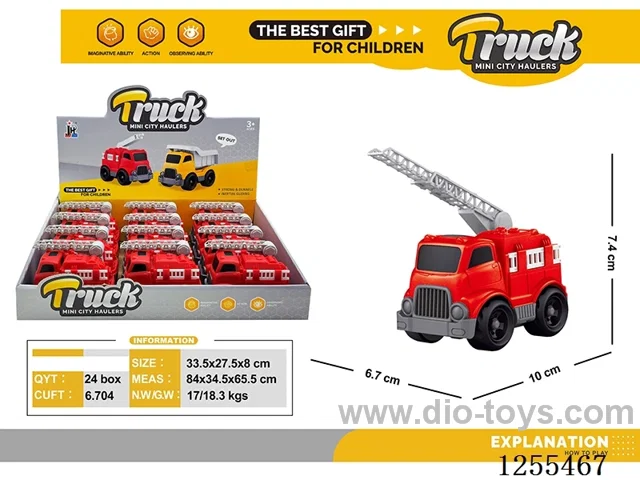 Mini cartoon fire truck 12PCS
