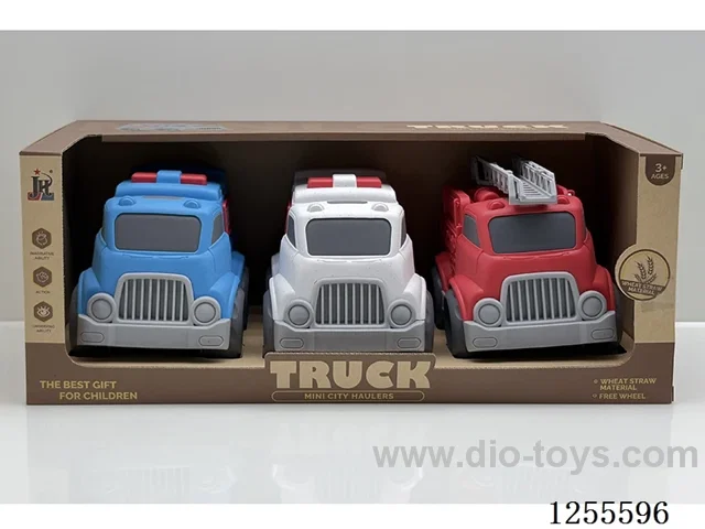 Straw cartoon car 3PCS