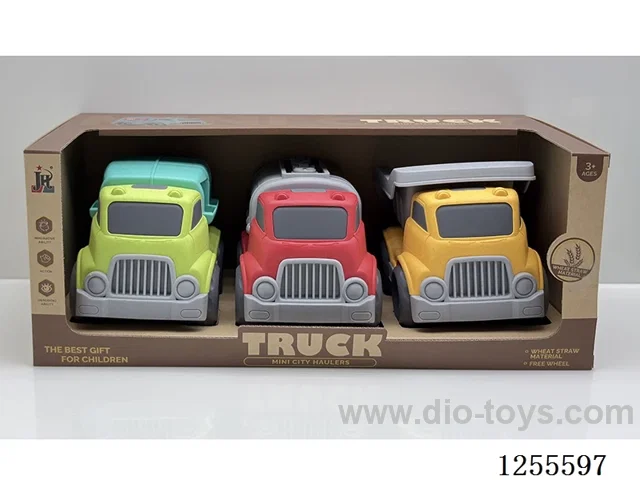 Straw cartoon car 3PCS