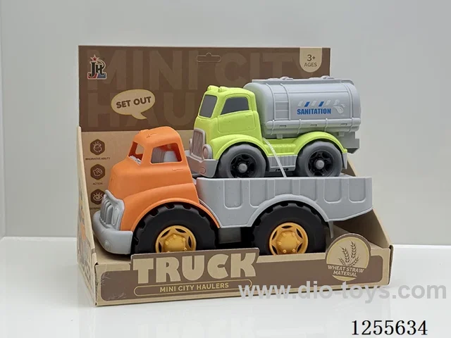 Straw cartoon flatbed car
