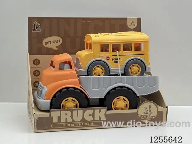 Straw cartoon flatbed car