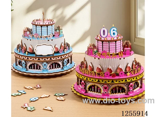Wooden cake music box