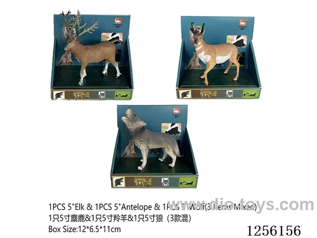1PCS 5-inch Elk + 1PCS 5-inch Antelope + 1PCS 5-inch Wolf (3 styles mixed)
