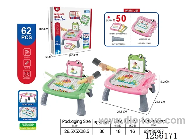 Educational Magnetic Dinosaur Pen Tracker Table (50 Beads) 2 Colors