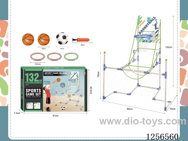 3-in-1 Basketball & Soccer Hoop Set
