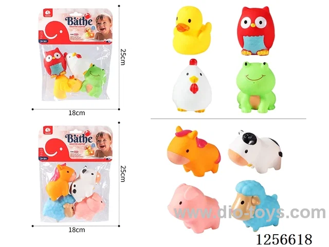 Vinyl Rubber Farm Animals (4PCS)