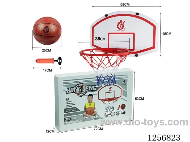 Suspended basketball backboard: 69*45cm, hoop diameter: 39cm