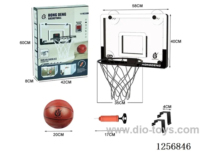 58.5*40.5CM Transparent Hanging Basketball Backboard (Hollow 35CM Rim) (Includes 20CM Basketball) Iron Hook