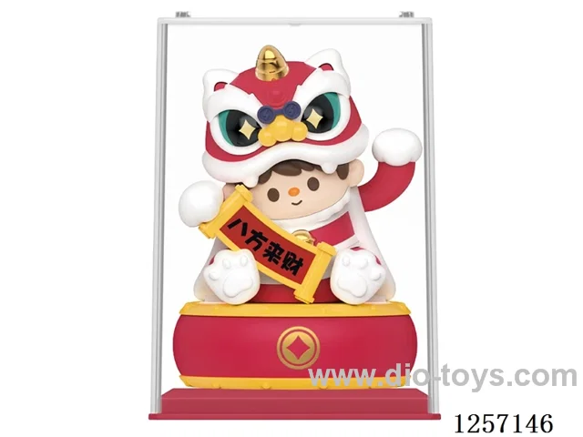 Solar powered Wealth Recruiting Doll Awakening Lion - red